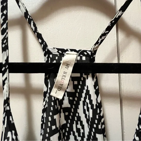 My Beloved Black and White Aztec Pattern Camisole Dress - Picture 5 of 8